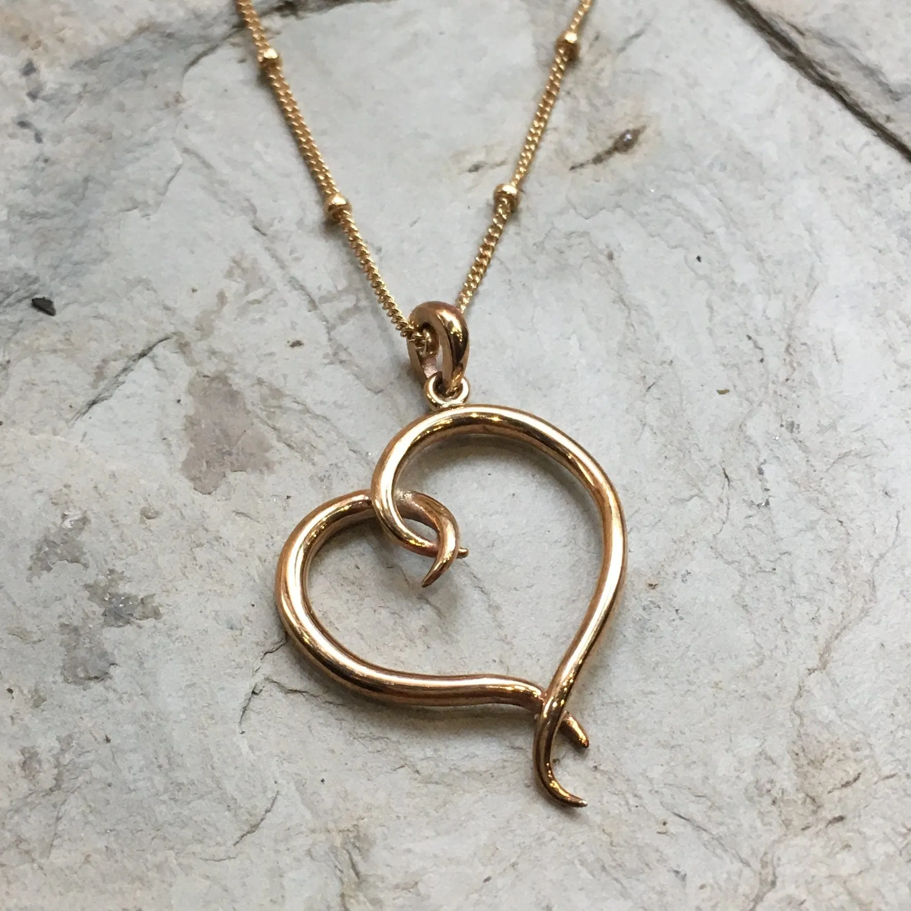 Heart Gold Necklace - Ties.