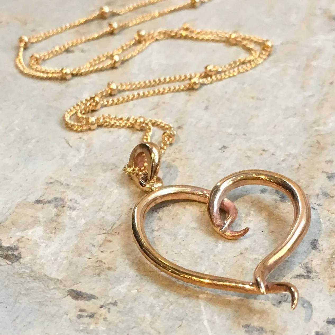 Heart Gold Necklace - Ties.