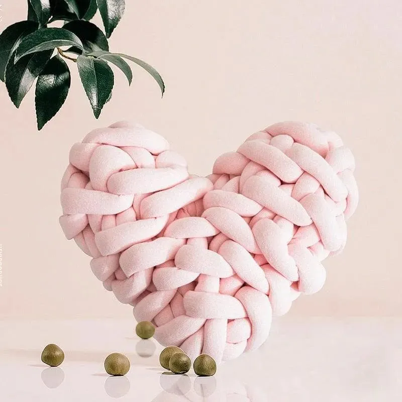 Heart Shape Knotted Accent Pillow