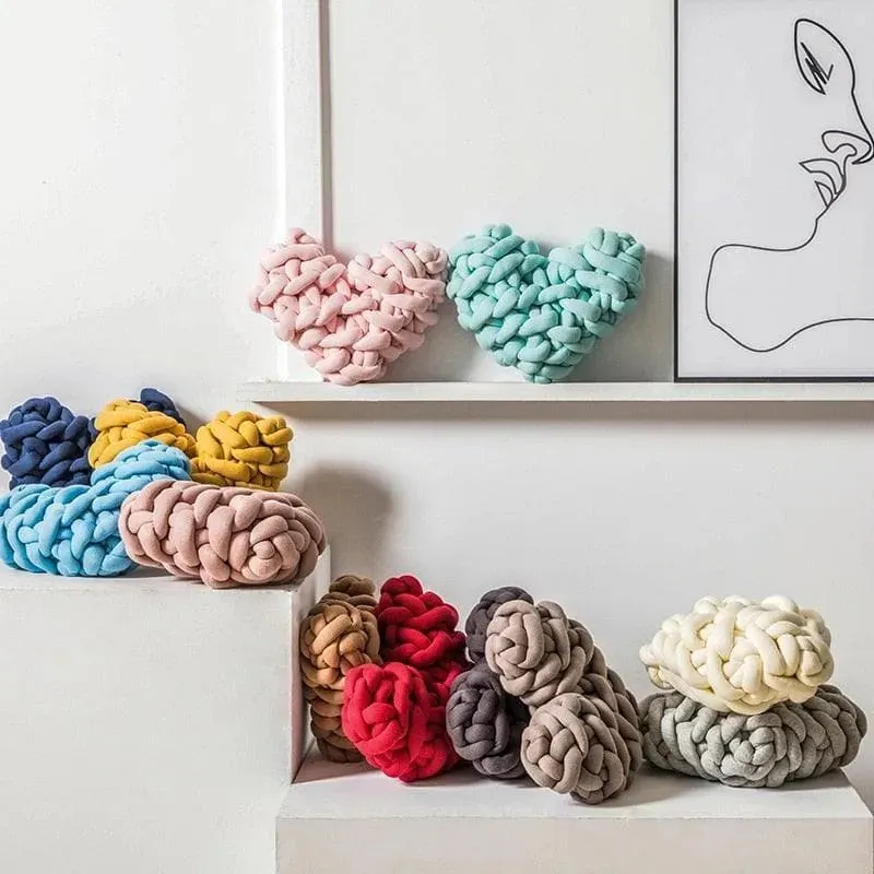 Heart Shape Knotted Accent Pillow