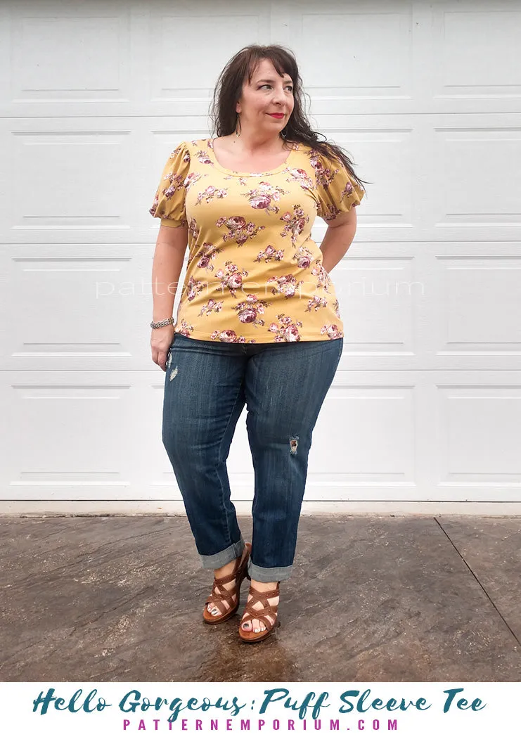 Hello Gorgeous | Puff Sleeve T-shirt Sewing Pattern