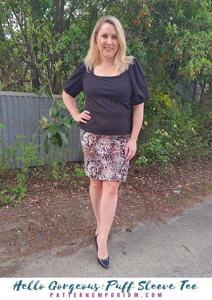 Hello Gorgeous | Puff Sleeve T-shirt Sewing Pattern
