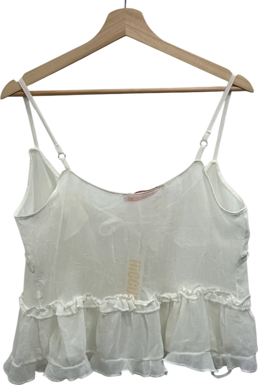Hiccup White Ruffle Camisole Top UK 8