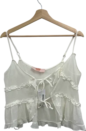 Hiccup White Ruffle Camisole Top UK 8