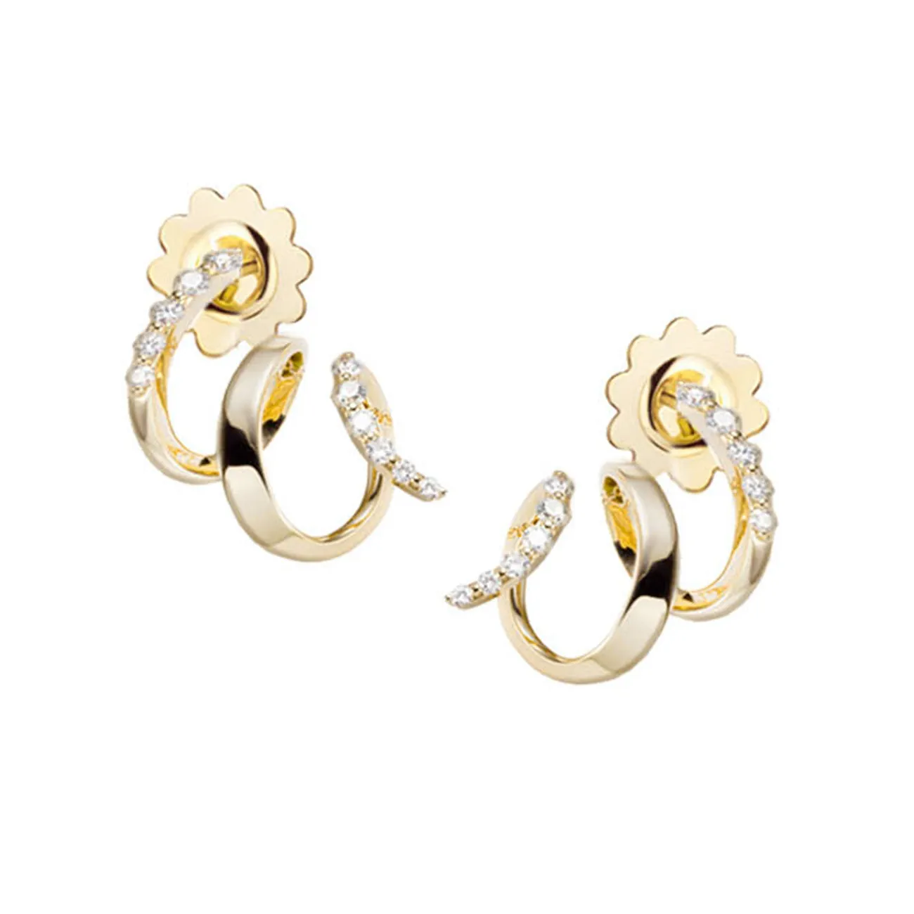 Hiroko 18K Yellow Gold Diamond Twist Earrings