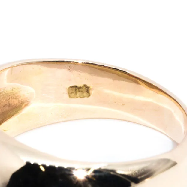 Hollis Circa 1990s Vintage Domed Garnet Ring