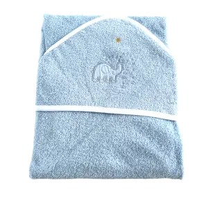 Hooded Baby Towel - Blue Elephants