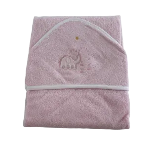 Hooded Baby Towel - Pink Elephants