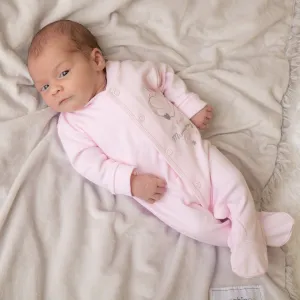 'I Love My Mummy & Daddy' Pink Cotton Sleepsuit