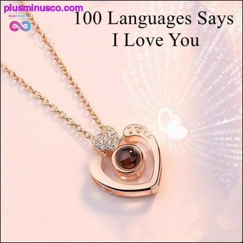 I love You Projection Heart Necklace in 100 Languages