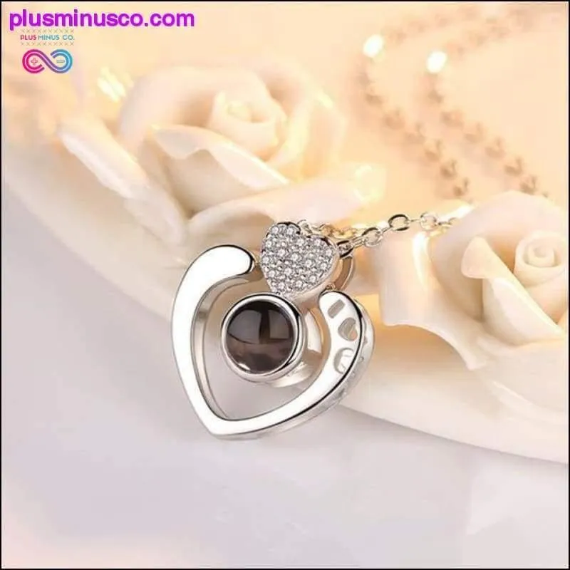 I love You Projection Heart Necklace in 100 Languages