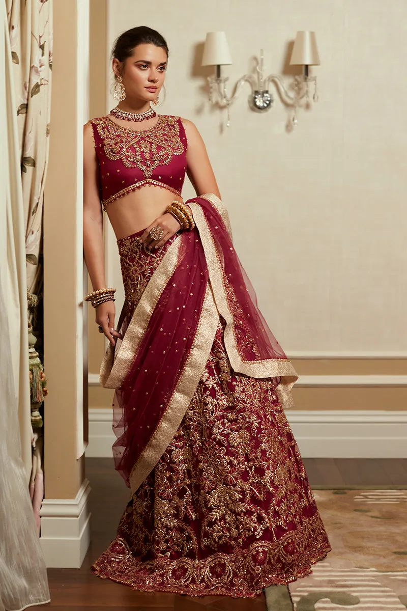 Indian Bridal Dress in Lehenga Choli Dupatta Style