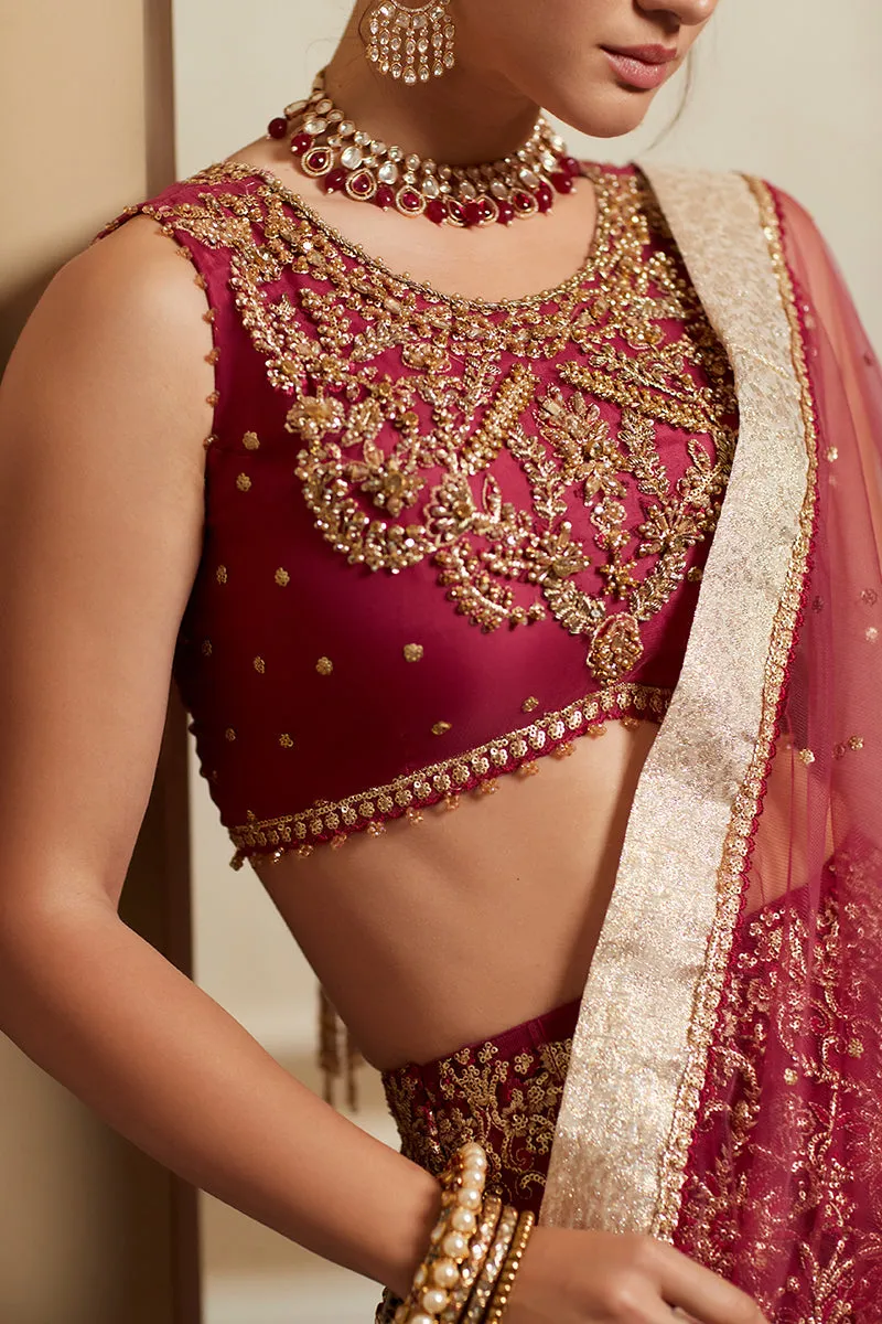 Indian Bridal Dress in Lehenga Choli Dupatta Style