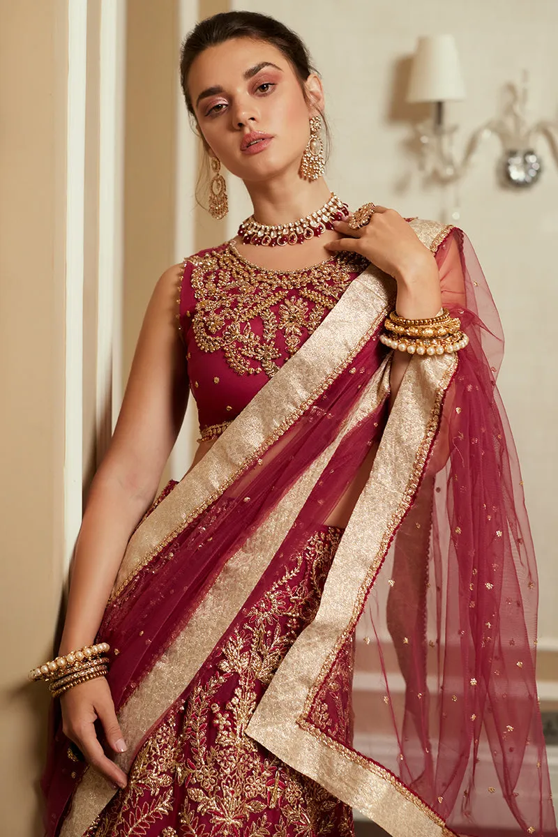 Indian Bridal Dress in Lehenga Choli Dupatta Style