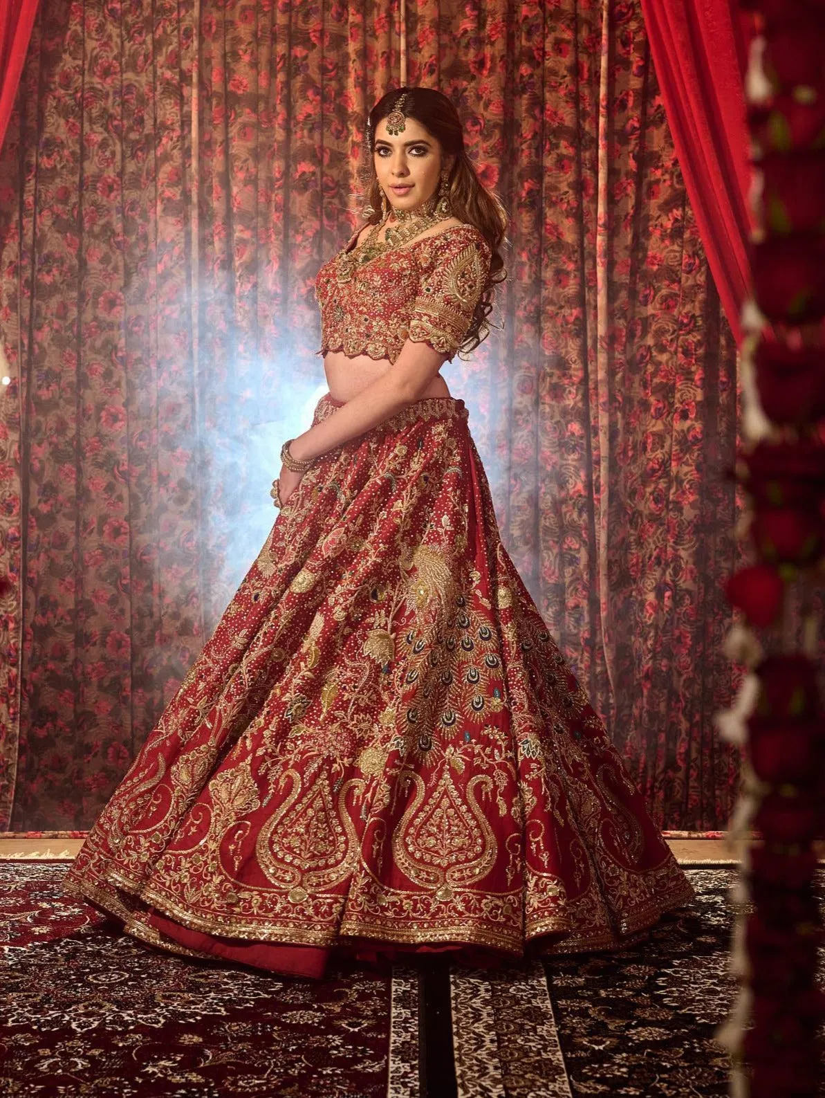 Indian Bridal Red Lehenga Choli Dupatta for Wedding