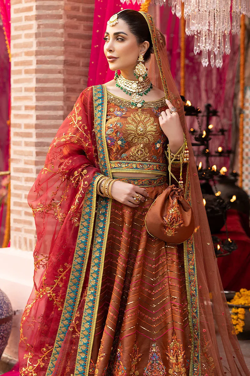 Indian Bridal Wear in Embroidered Lehenga Choli Style