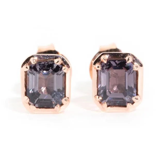 Ines Purple Spinel Contemporary Stud Earrings