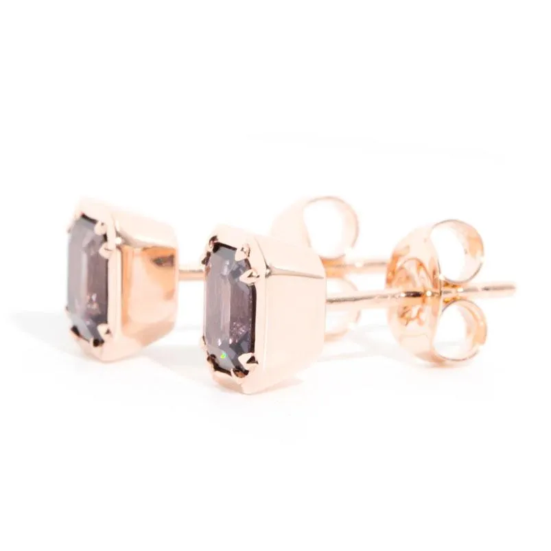 Ines Purple Spinel Contemporary Stud Earrings