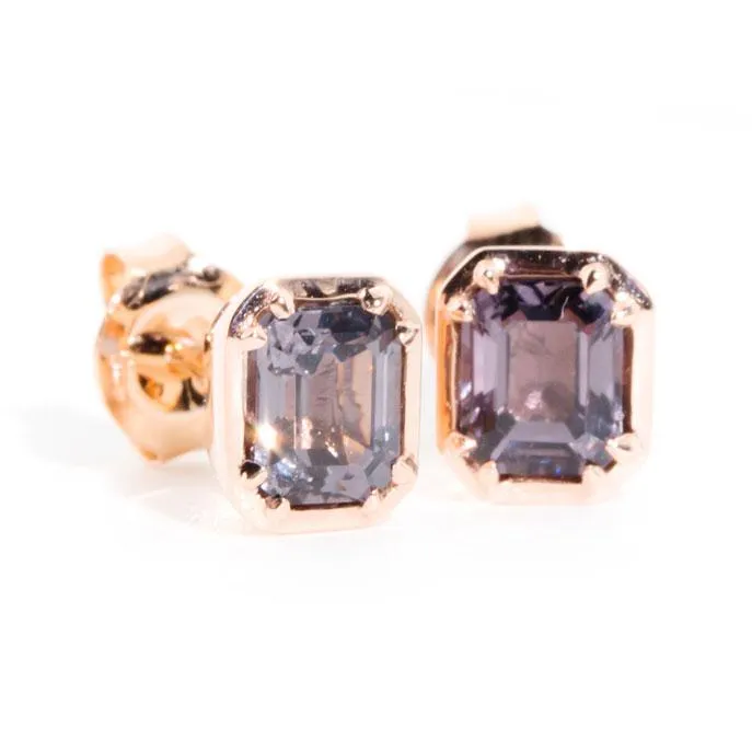 Ines Purple Spinel Contemporary Stud Earrings