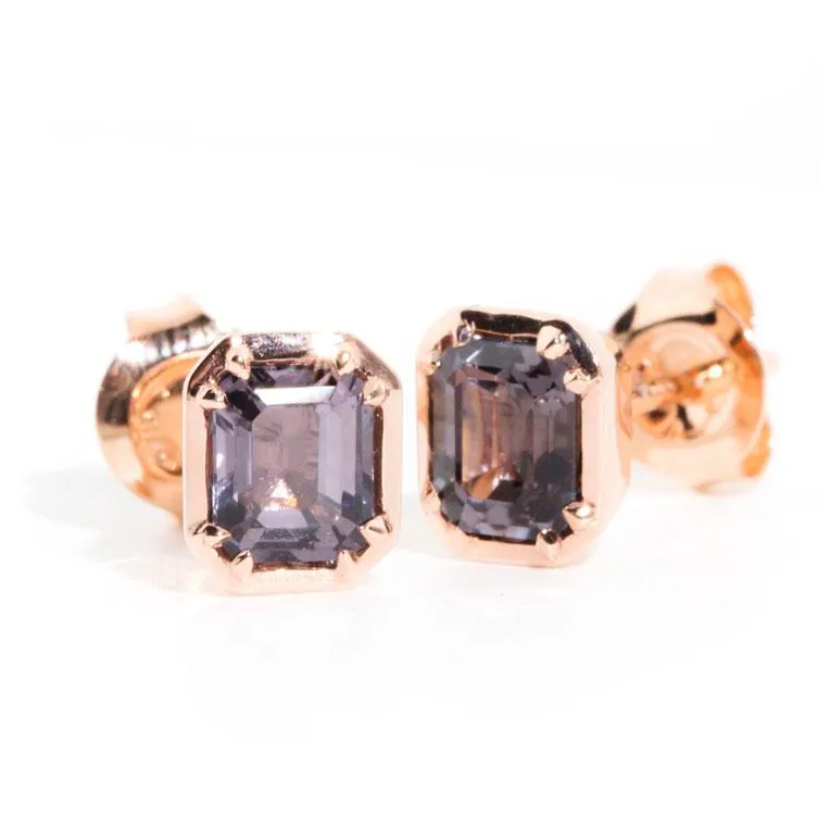 Ines Purple Spinel Contemporary Stud Earrings