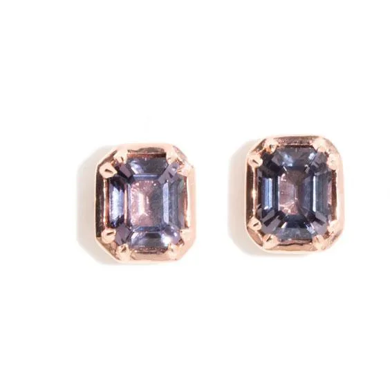 Ines Purple Spinel Contemporary Stud Earrings