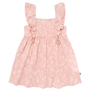 Infant & Toddler Girls Rose Wild Flowers Smocked Ruffle Dress