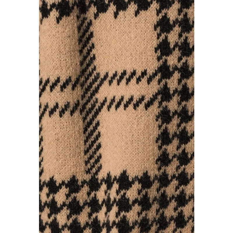 Inspiration Houndstooth Coatigan - Taupe