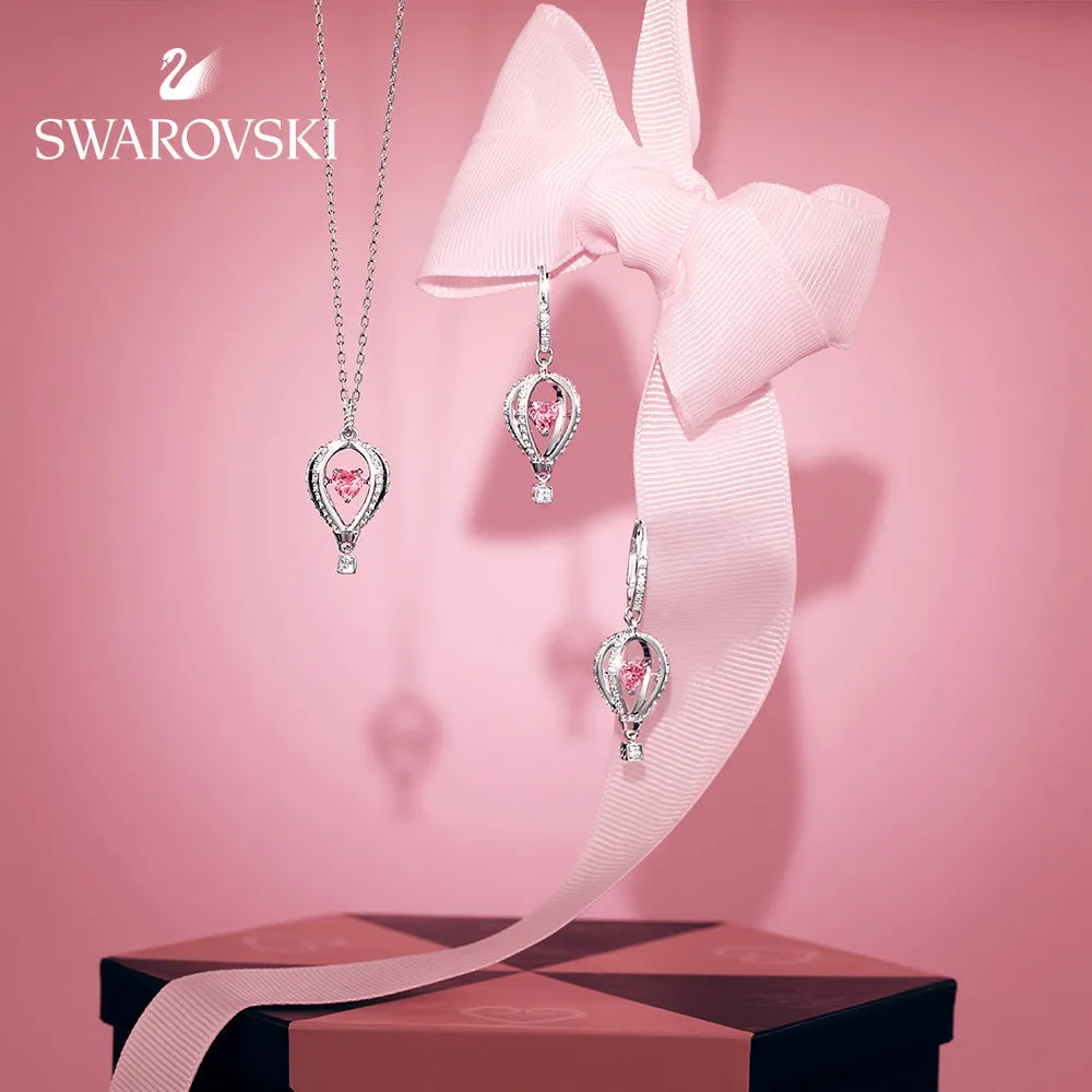 Into the Sky Pink Rhodium Plated Drop Pierced Earrings