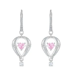 Into the Sky Pink Rhodium Plated Drop Pierced Earrings