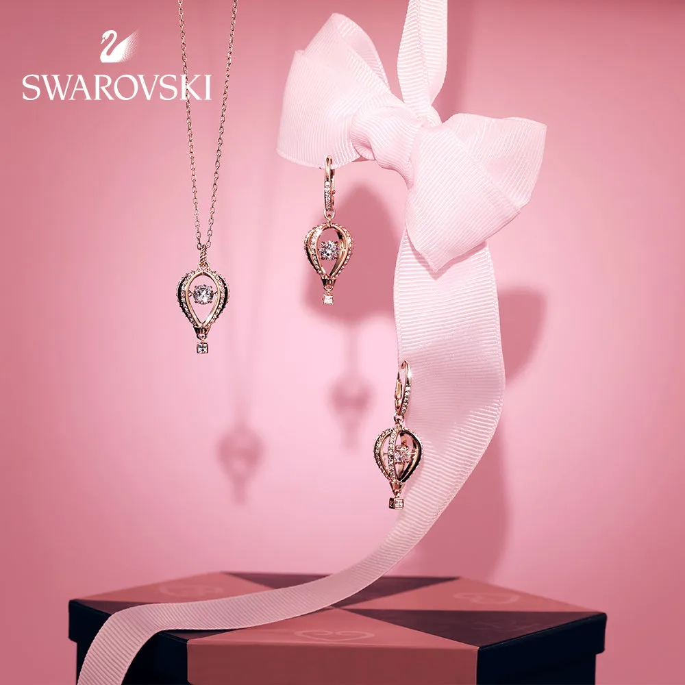 Into the Sky White Rose-Gold Tone Plated Drop Pierced Earrings