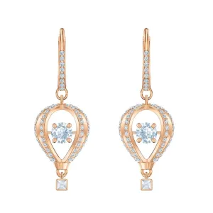 Into the Sky White Rose-Gold Tone Plated Drop Pierced Earrings