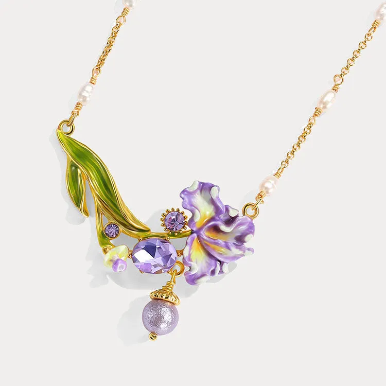 Iris Flower Necklace