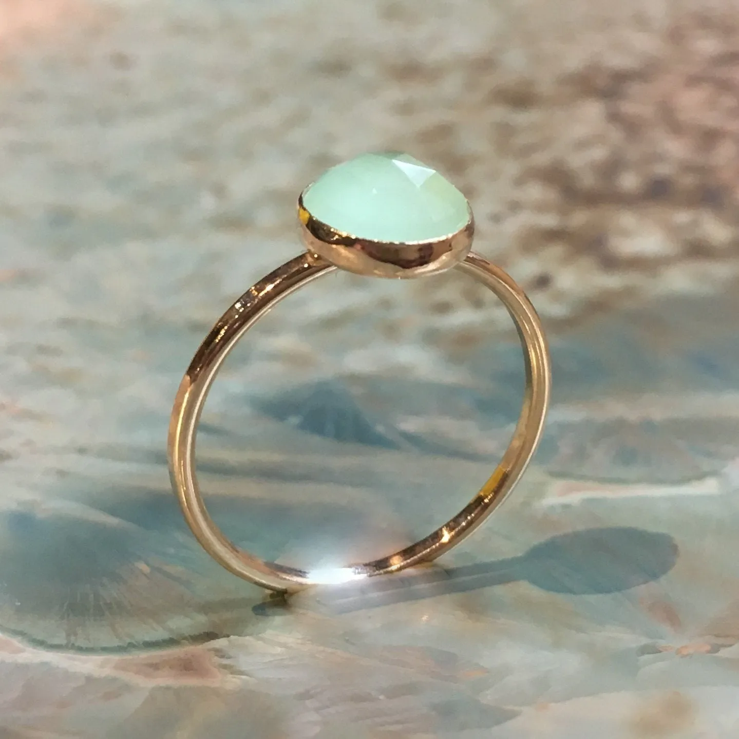 Jade Dainty Goldfilled Ring - Thrill.