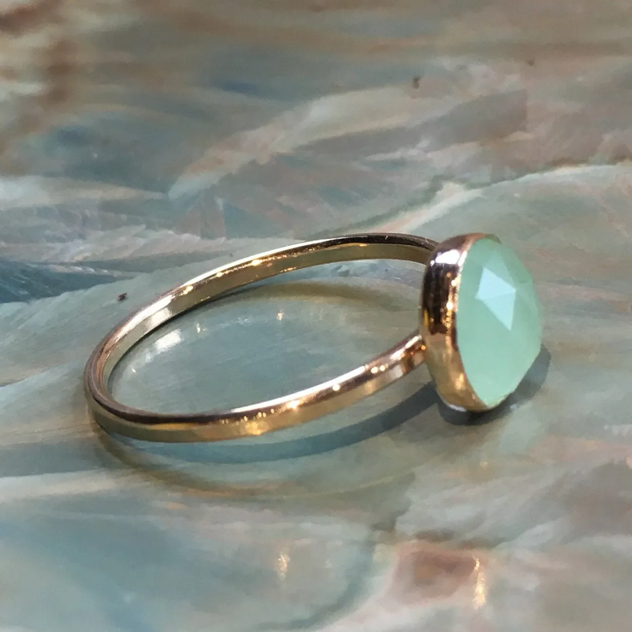 Jade Dainty Goldfilled Ring - Thrill.
