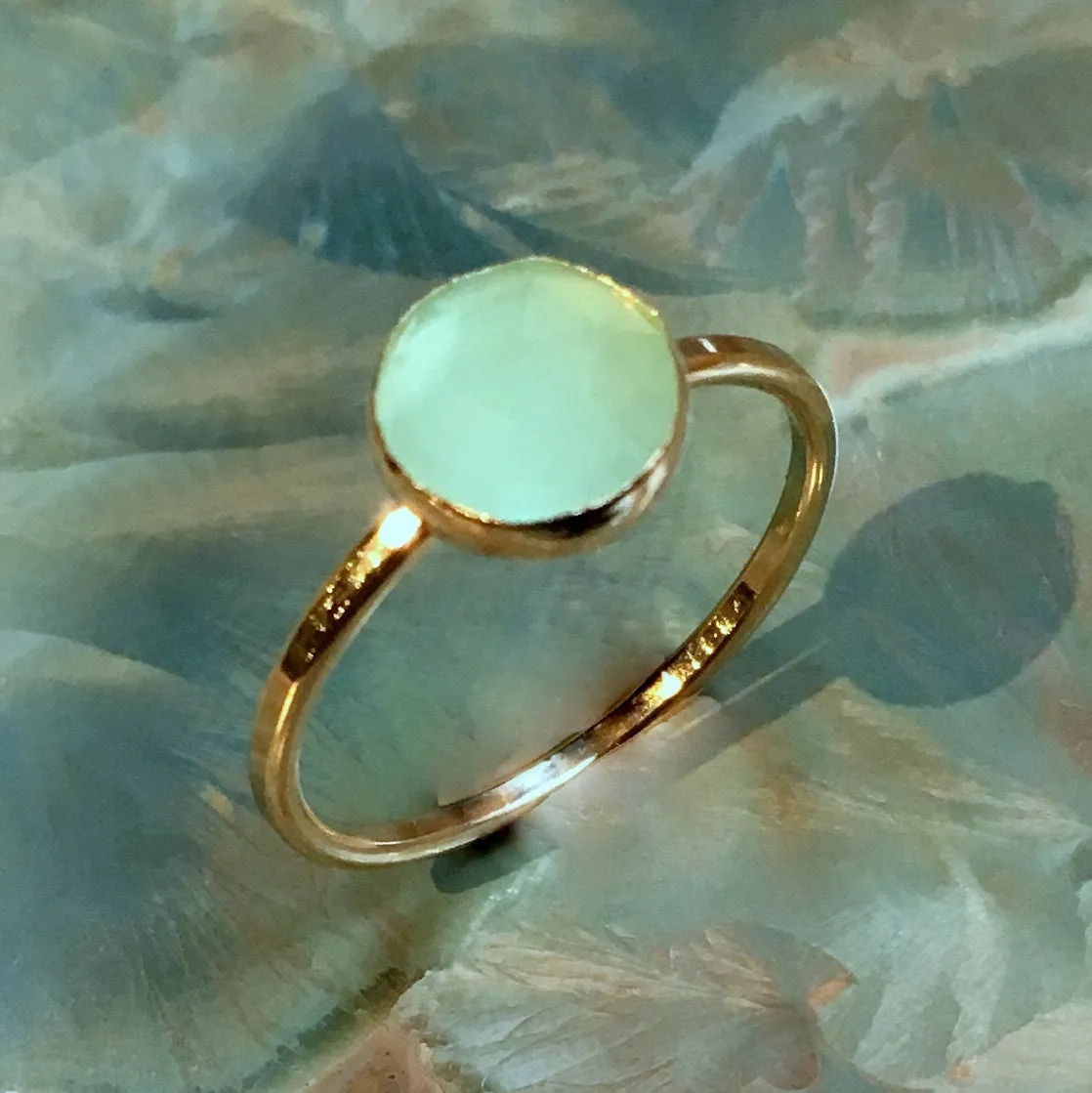 Jade Dainty Goldfilled Ring - Thrill.