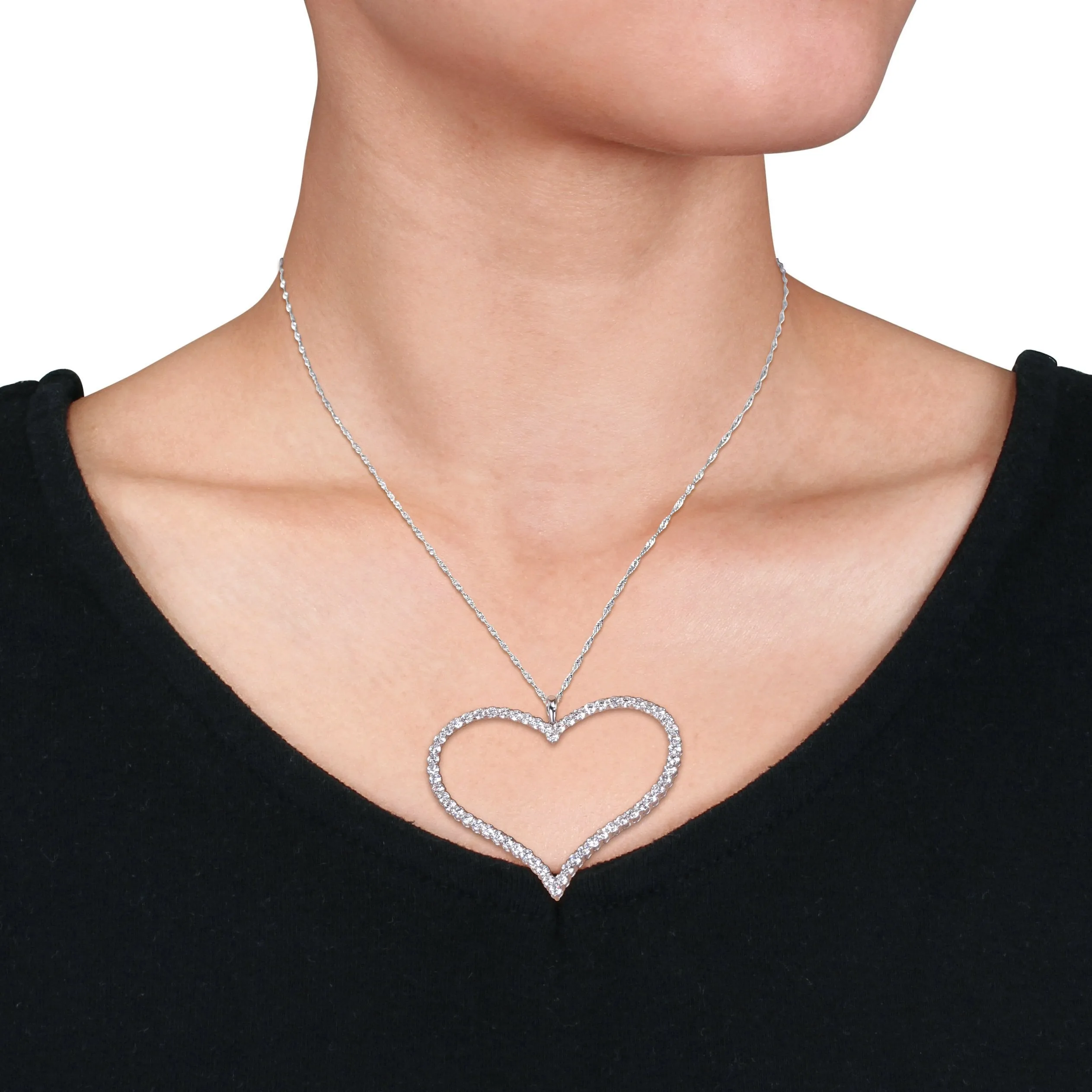 Jumbo Diamond Open Heart Pendant