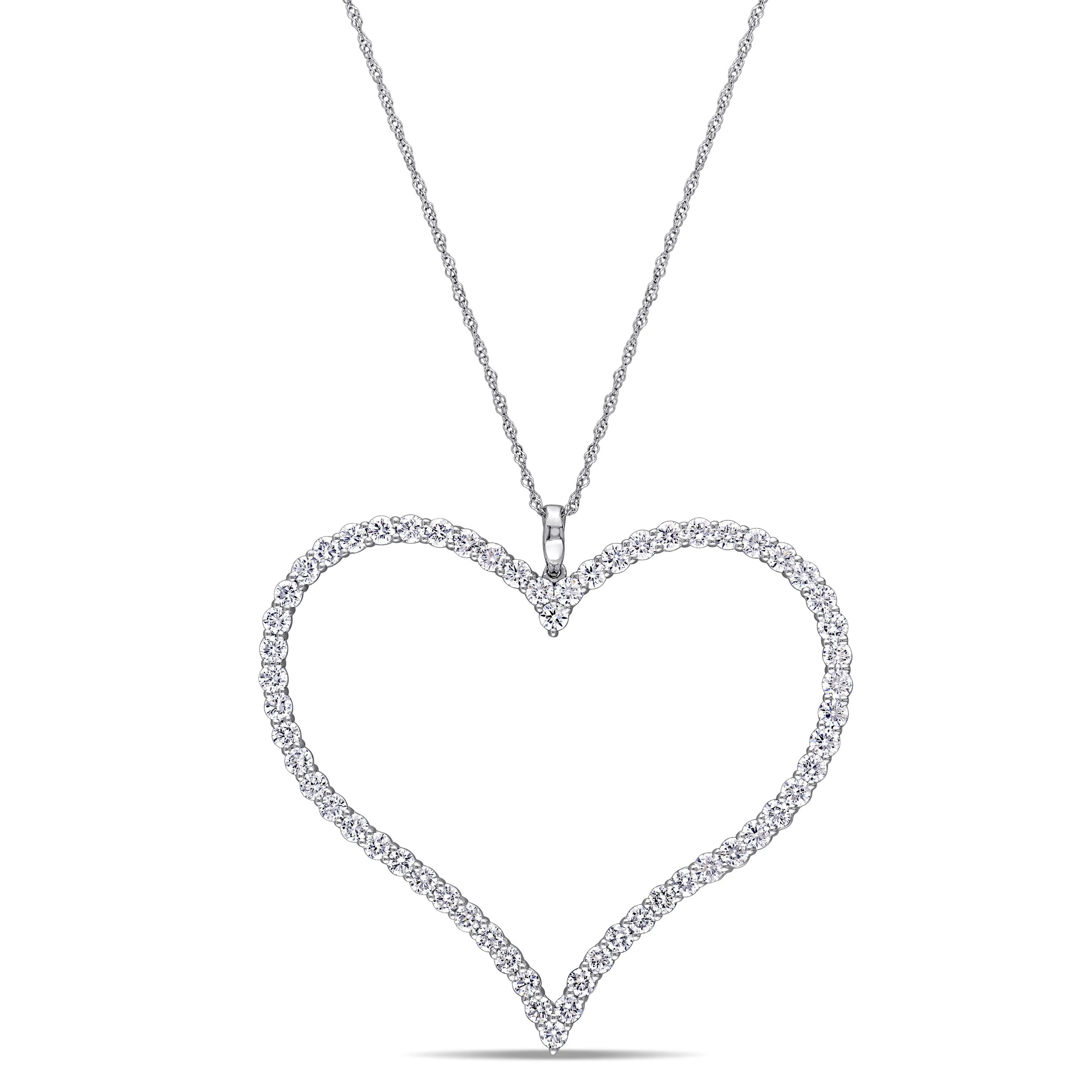 Jumbo Diamond Open Heart Pendant