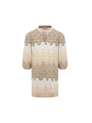 Jumeira Jr gold raschel knit short dress