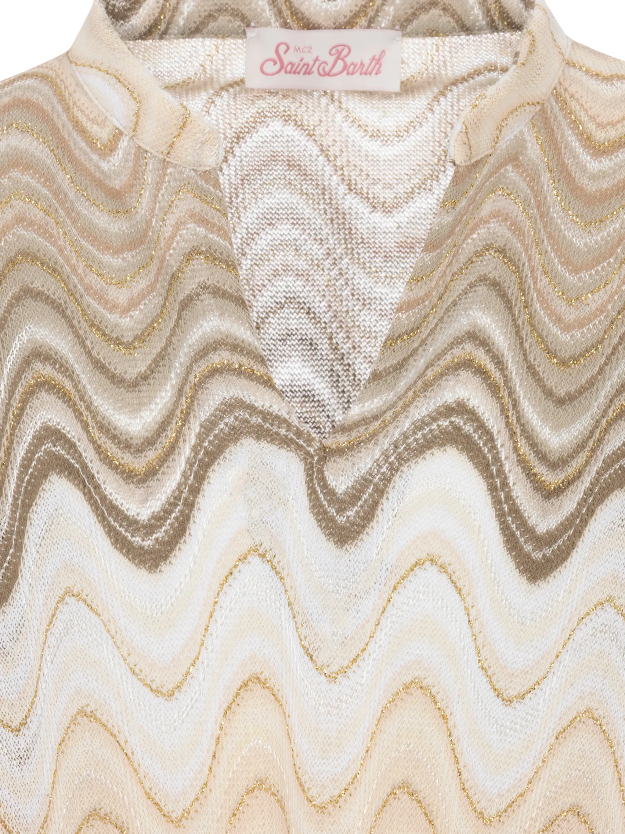 Jumeira Jr gold raschel knit short dress