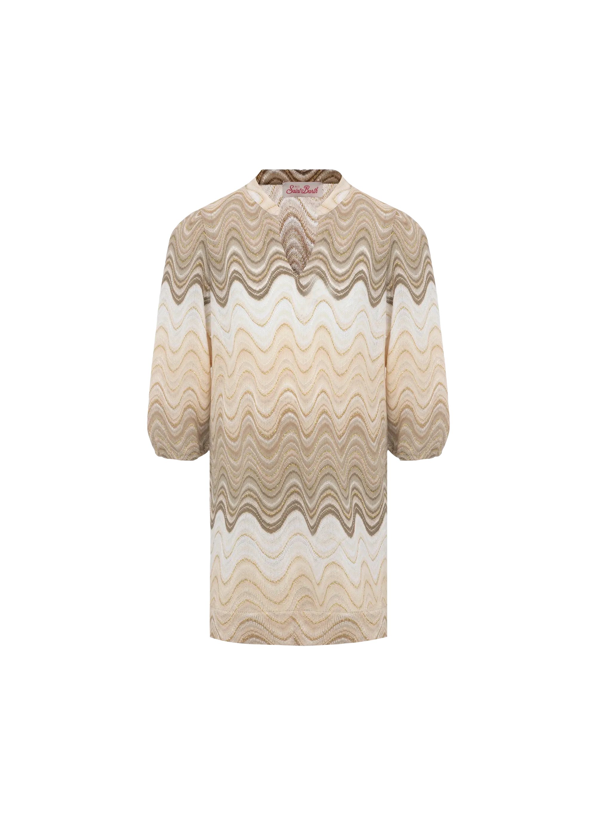 Jumeira Jr gold raschel knit short dress