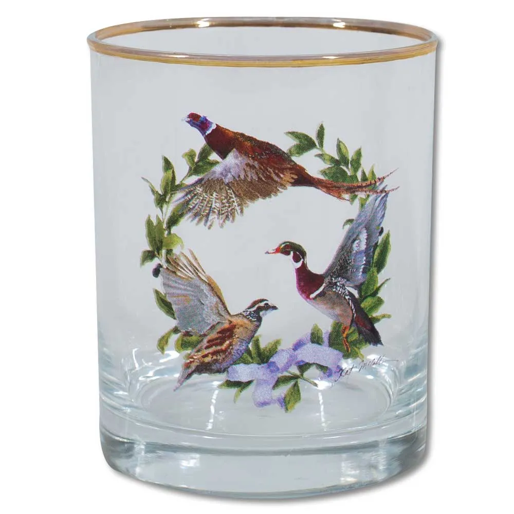 Kevin's Upland Wreath 14 oz Double Old Fashioned Glass Set
