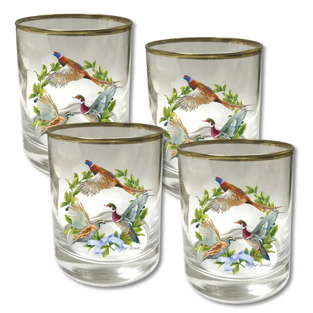 Kevin's Upland Wreath 14 oz Double Old Fashioned Glass Set