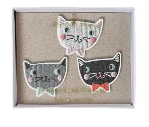 Kitten Embroidered Brooches