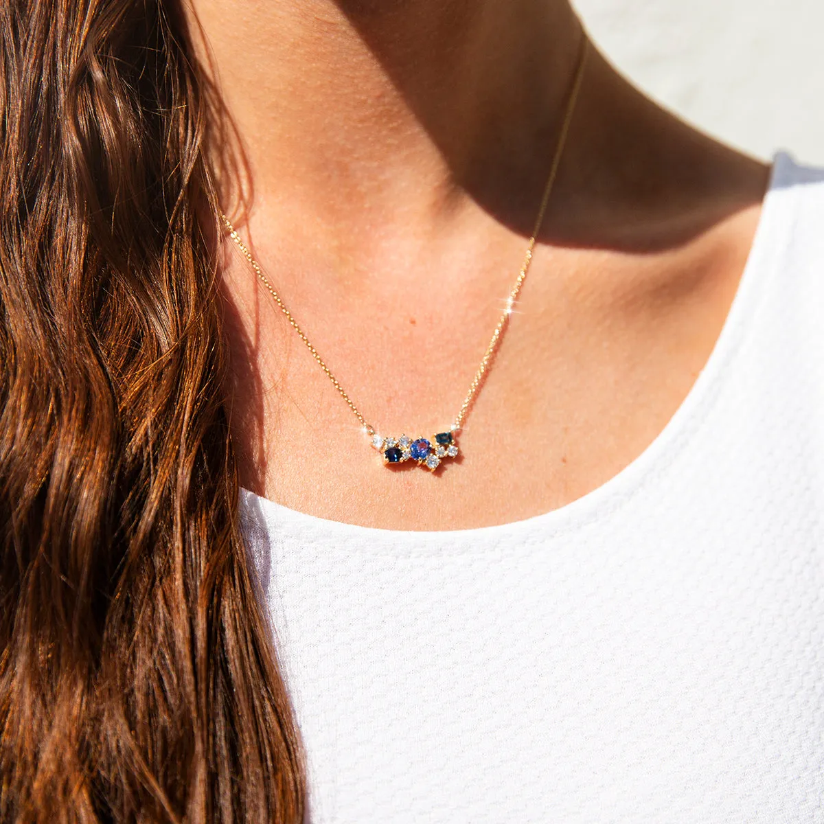 Kymmy Contemporary 18ct Gold Sapphire & Diamond Necklet