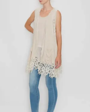 Lace & Crochet Sleeveless Kimono
