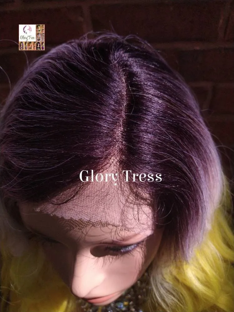 Lace Front Wig, Wavy Lace Front Wig, Wigs, Ombre Wig, Wig, Ombre Yellow Wig, Glory Tress, Cosplay Wig, Heat Safe, Ready To Ship // SUNSHINE