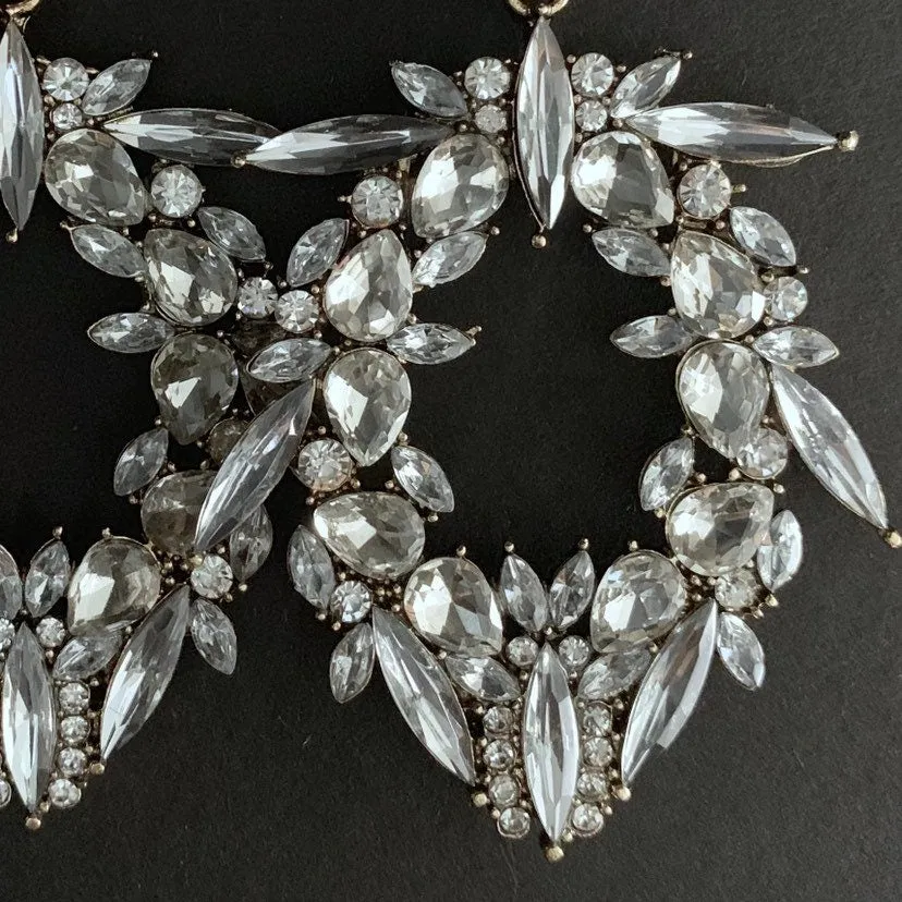 Large Crystal and Gold Statement Earrings