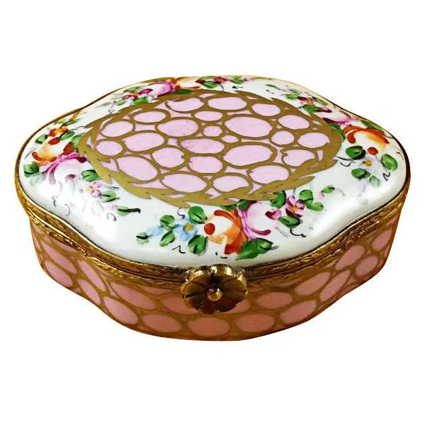Large Semi Oval Pink/Gold