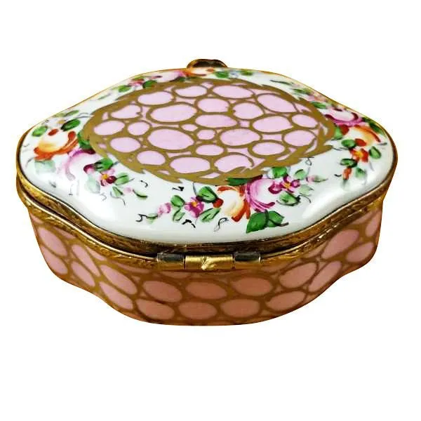 Large Semi Oval Pink/Gold