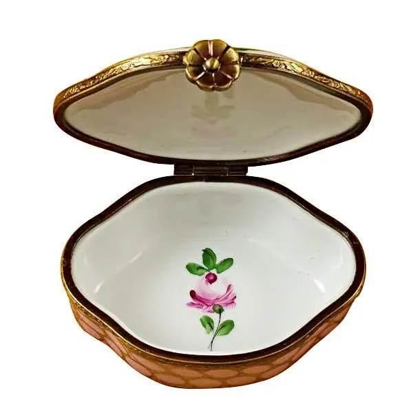 Large Semi Oval Pink/Gold